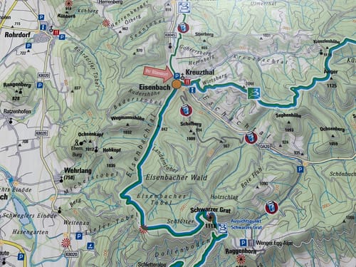 Von Kreuzthal entlang dem Eisenbach zum Schwarzen Grat