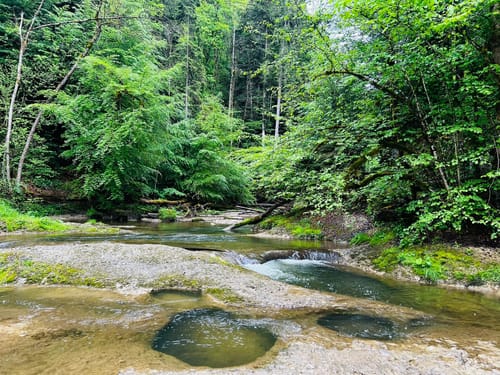 Eistobel: Oberer Wasserfall am Eissteg