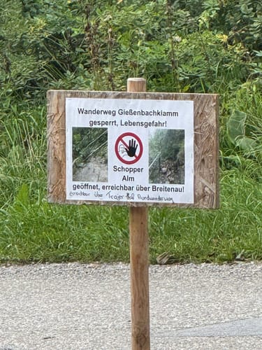 Gießenbachklamm über Schopper-Alm und Trojer