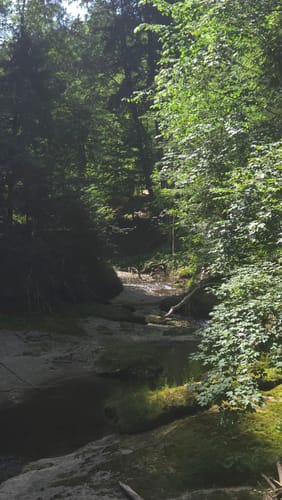 Eistobel: Oberer Wasserfall am Eissteg
