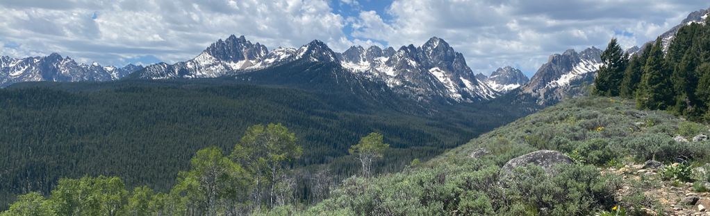 Alpine Lake and Alpine Peak, Sawtooth National Forest, wilderness