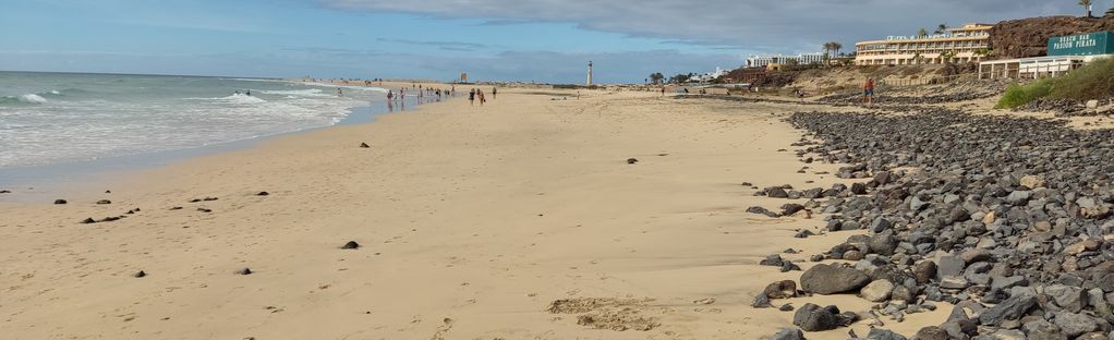 Mal Nombre Beach on the South East Coast of Fuerteventura Stock