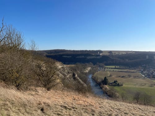 Himmelreichweg Geopfad über Rudelsburg Burg Saaleck
