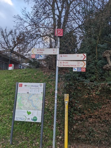 Entlang dem Rheinufer zur Ersatzübergangsstelle