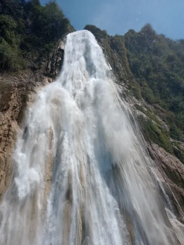 Velo de novia waterfall at Chiflon falls in Chiapas, Mexico Stock Photo