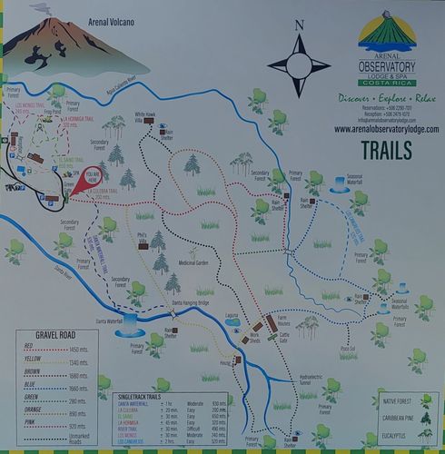 arenal volcano map