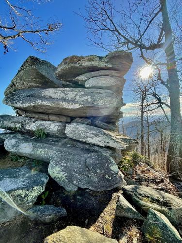 Eagle Rock, Jenga Rock, The Tunnel, Weed Patch Mountain Trail - Chimney Rock  State Park