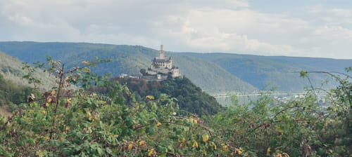 Von Lahnstein auf der Höhe entlang dem Rhein zur Marksburg